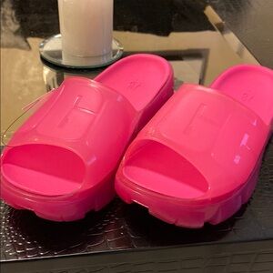 Vibrant Pink Slide Sandals